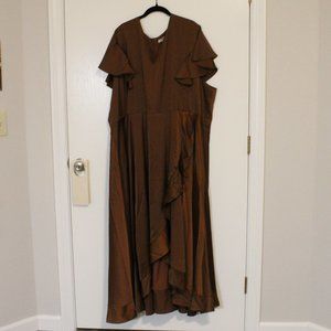 Ivy City Co Brown Silk Callie Dress